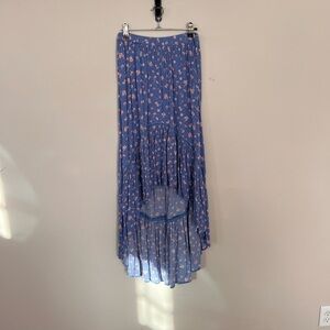 American Eagle Outfitters Floral Blue Maxi Skirt